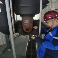 特种检测部为农商银行数据中心空调水系统管道壁厚做检测